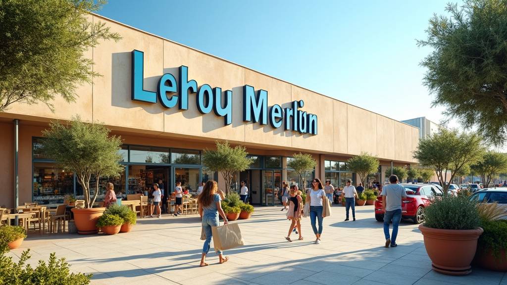Zone professionnelle du magasin avec camions de livraison