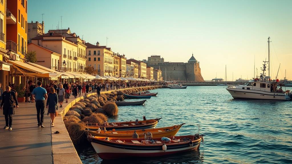 Vue du Vieux-Port de Marseille avec les bateaux et les immeubles