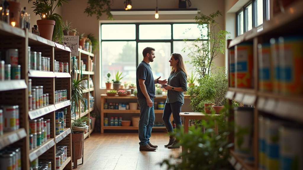 Intérieur d'un magasin Mr. Bricolage avec rayons bien organisés
